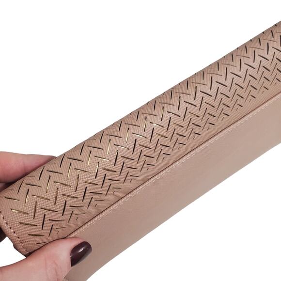 Madison West | Flap Lasercut Handbag Clutch with Interior Pocket and Card Slots - Picture 6 of 11